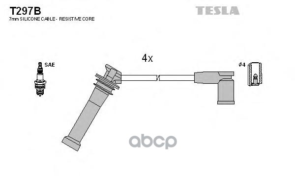 Провода высоковольтные MAZDA 6 1.8/2.0/2.3 02-> TESLA T297B TESLA арт. T297B