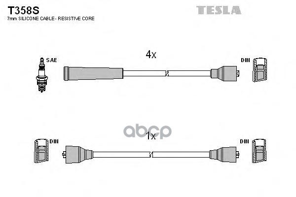 Провода в/в для а/м ГАЗ, УАЗ 402 дв силиконовые TESLA T358S TESLA T358S TESLA арт. T358S
