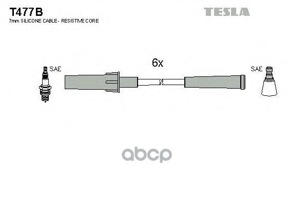 Провода Высоковольтные Компл. Chrysler Pacifica 2005-2008 Chrysler Town & Countr Tesla T477b TESLA арт. T477B