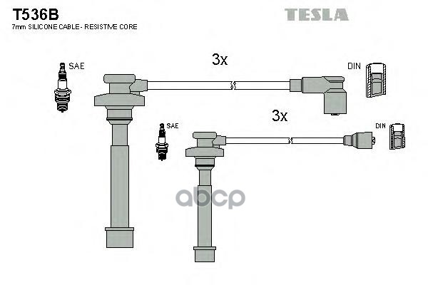 Провода Высоковольтные Компл. Tesla T536b TESLA арт. T536B