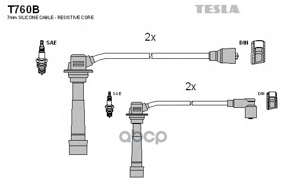 Провода высоковольтные MAZDA 626 TESLA T760B TESLA арт. T760B