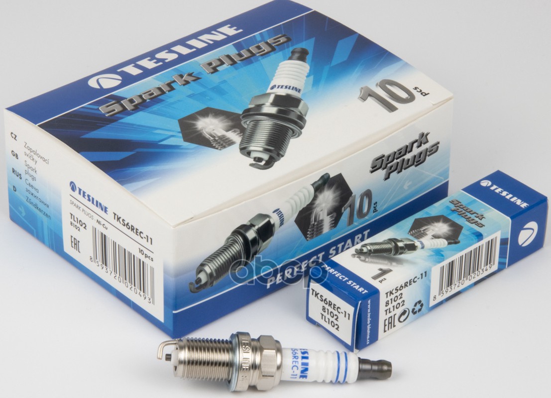 Свеча Зажигания (2756) Bkr6e-11 Lada Vesta/X-Ray, Chevrolet Aveo/Lacetti 16V Tesla Tl102 TESLA арт. TL102