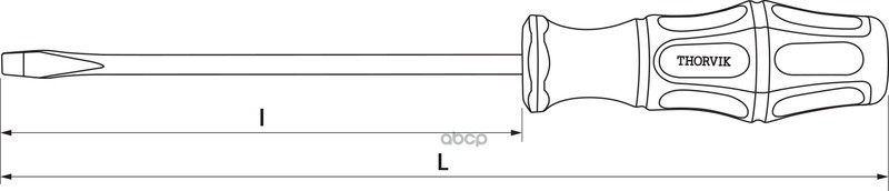 Отвертка Стержневая Шлицевая, Sl3 Х 75 Мм THORVIK арт. SDL3075