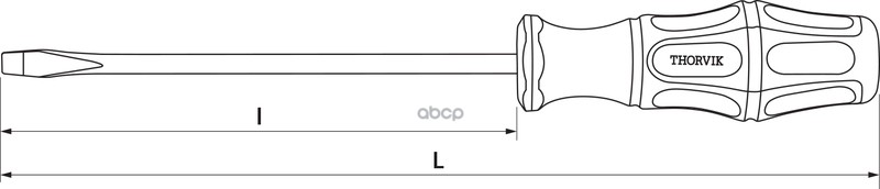 Отвертка Стержневая Шлицевая, Sl3 Х 150 Мм THORVIK арт. SDL3150