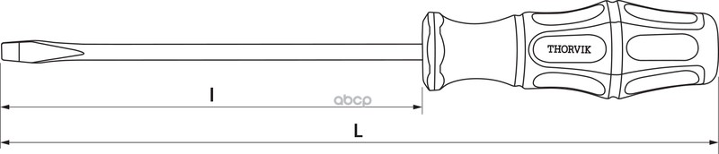 Отвертка Стержневая Шлицевая, Sl6х100 Мм THORVIK арт. SDL6100