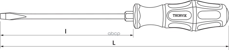 Отвертка Стержневая Ударная Шлицевая, Sl8х150 Мм THORVIK арт. SDLG815