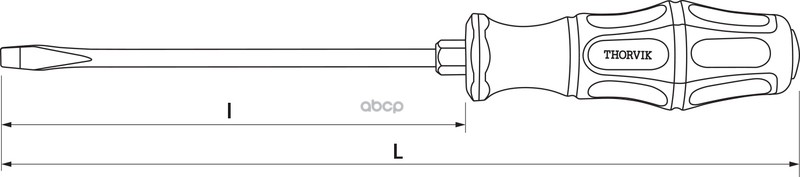 Отвертка Стержневая Ударная Шлицевая, Sl8х200 Мм THORVIK арт. SDLG820