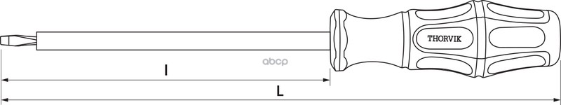 Отвертка Стержневая Диэлектрическая Шлицевая Vde 1000V, Sl2.5x75 Мм THORVIK арт. SDLI275