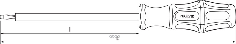 Отвертка Стержневая Диэлектрическая Шлицевая Vde 1000V, Sl4x100 Мм THORVIK арт. SDLI410