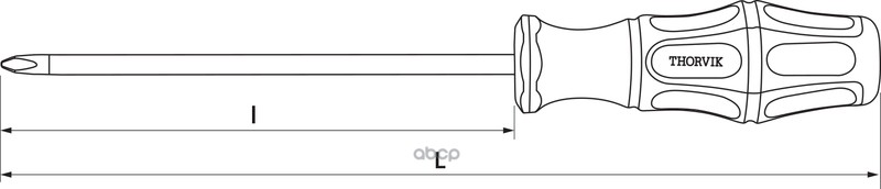 Отвертка Стержневая Крестовая, Ph1x100 Мм THORVIK арт. SDP1100