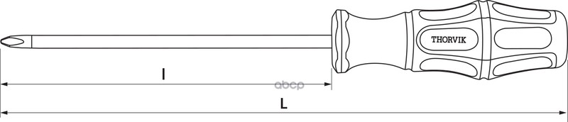 Отвертка Стержневая Крестовая, Ph2x125 Мм THORVIK арт. SDP2125