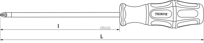 Отвертка Стержневая Pozidriv®, Pz1x100 Мм THORVIK арт. SDZ1100