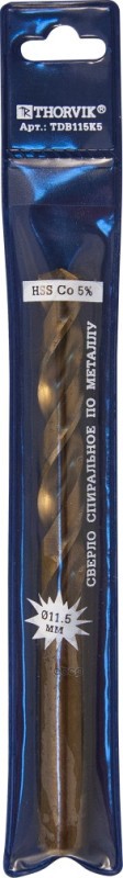 Сверло Thorvik По Металлу Hss Co 11,5 Мм В Пвх Упаковке Tdb115k5 THORVIK арт. TDB115K5