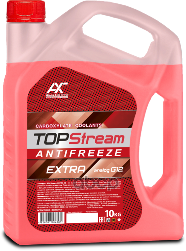 Антифриз TOPStream EXTRA RED (красный) G12 10 л TOPStream арт. atser00010