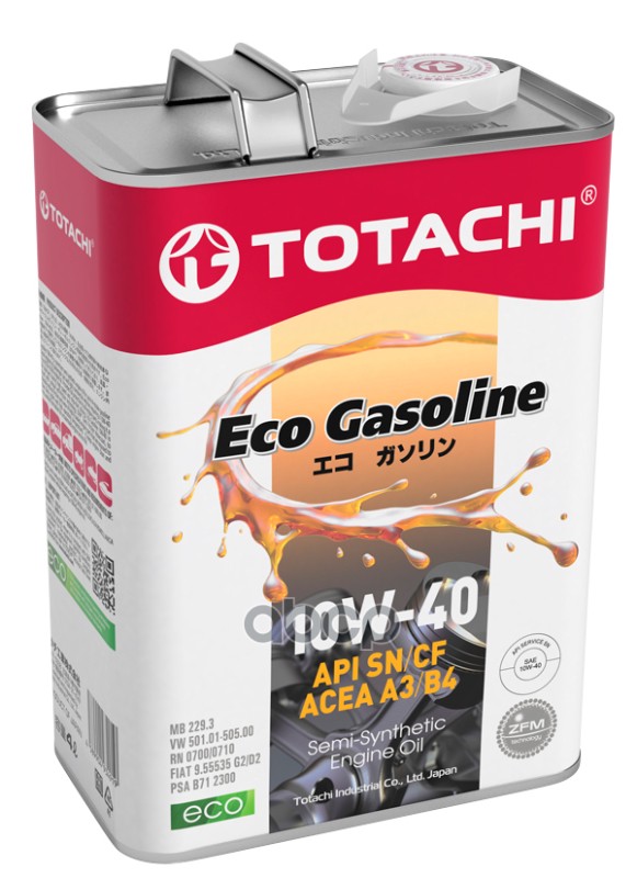 TOTACHI Масло моторное TOTACHI Eco Gasoline 10W-40 полусинтетическое 4 л 4589904934919
