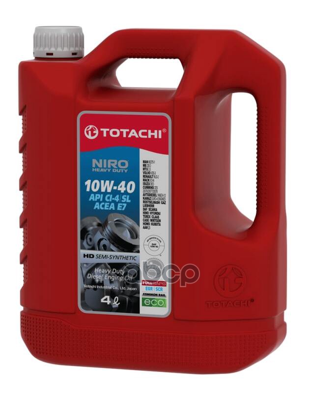 TOTACHI 10W-40 Niro Hd Ci-4/Sl 4Л (Полусинт. Мотор. Масло)