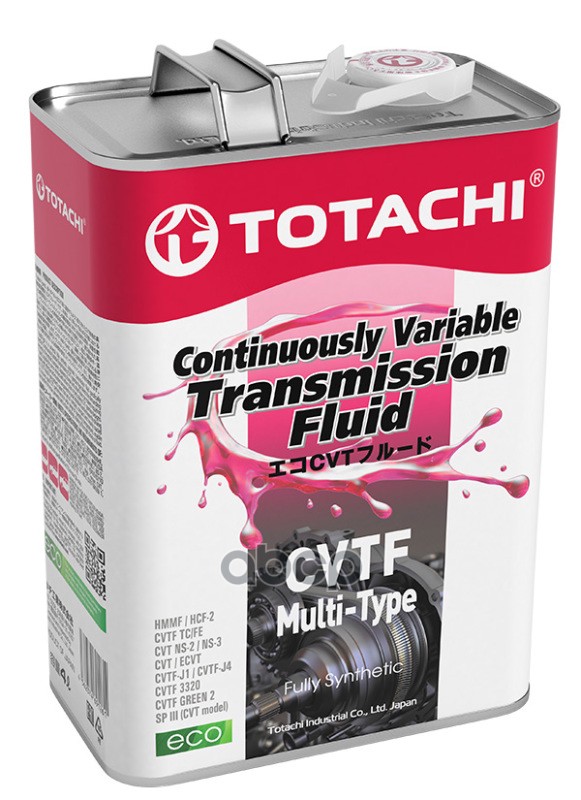 Масло трансмиссионное синтетическое CVTF Multi-Type 4л TOTACHI арт. 20504