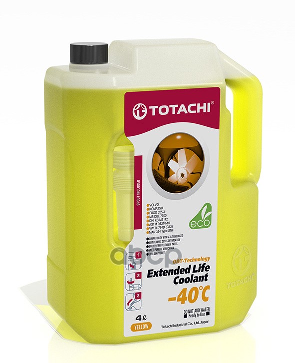 Антифриз TOTACHI ELC YeLLow -40C 4л 43704 TOTACHI арт. 43704