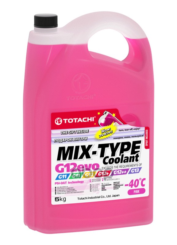 Антифриз TOTACHI MIX-TYPE COOLANT Pink -40C G12evo 5кг 46805 TOTACHI арт. 46805