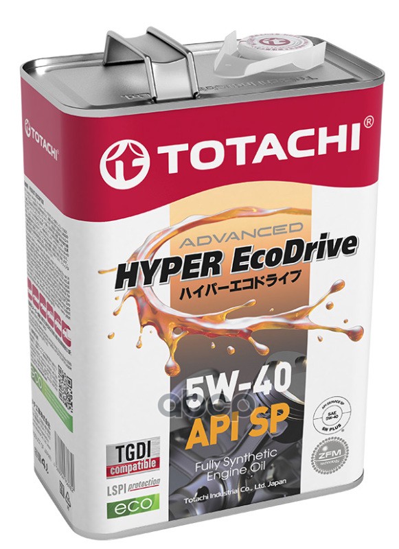 TOTACHI Масло моторное синтетическое Hyper Ecodrive 5W40 SP 4л