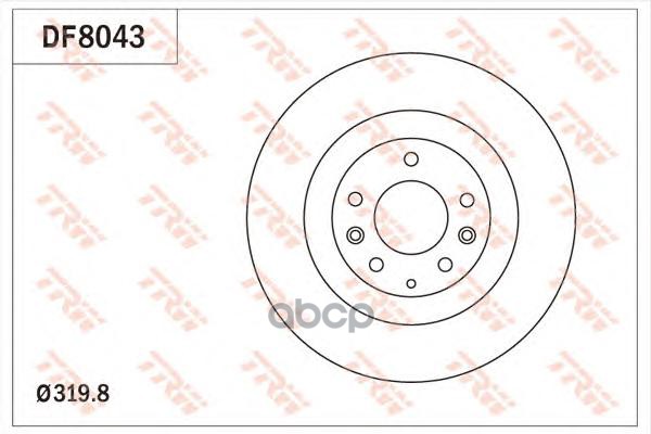 Диск тормозной передний MAZDA CX-7 (MT), CX-9 (MT) 320мм DF8043 TRW арт. DF8043