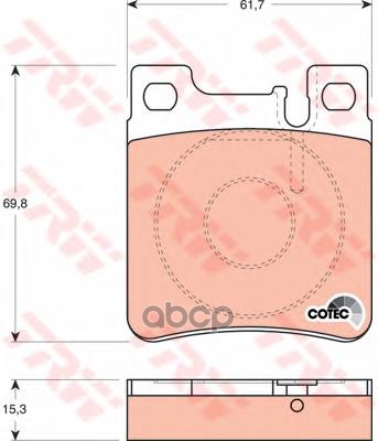 Колодки задние MERCEDES W140, W210 GDB1123 TRW арт. GDB1123
