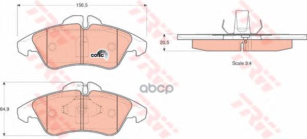 Колодки передние MB Sprinter/W638(Vito) VW LT TRW GDB1220 TRW арт. GDB1220