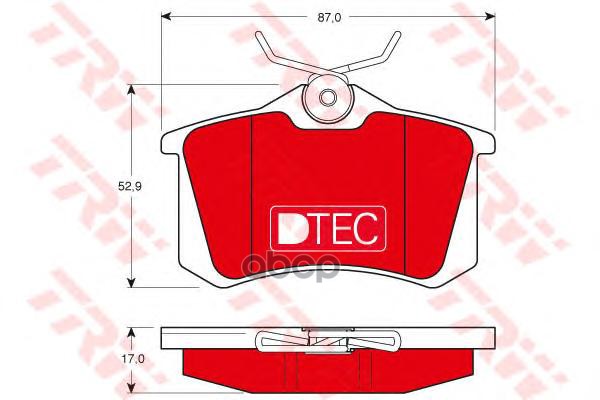 Колодки задние AUDI A4 (B5, B6) A6 (C5), CITROEN C4, PEUGEOT 307, 308 GDB1330DTE TRW арт. GDB1330DTE