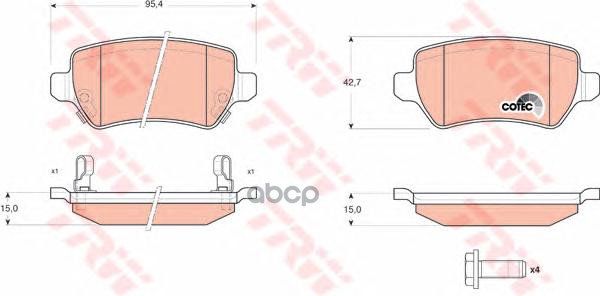 Колодки задние OPEL ASTRA G, H GDB1515 TRW арт. GDB1515