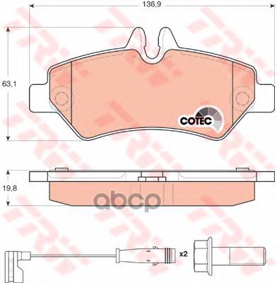 Колодки задние MERCEDES SPRINTER (906), VW CRAFTER GDB1697 TRW арт. GDB1697