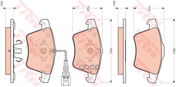 Колодки Тормозные Дисковые Передн Porsche: Cayenne 3.0 Tdi/3.6 02- TRW арт. GDB1721