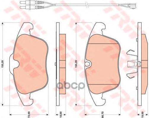 Колодки Тормозные Дисковые Citroen: C5 (Rd_) 08-, C5 Break (Td_) 08- Peugeot: 508 10-, 508 Sw 10- TRW арт. GDB1818
