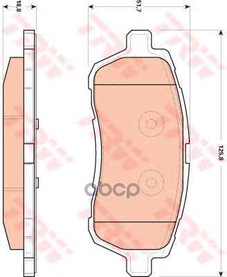 Колодки передние FORD FIESTA VI (толщина18.8мм) GDB1893 TRW арт. GDB1893