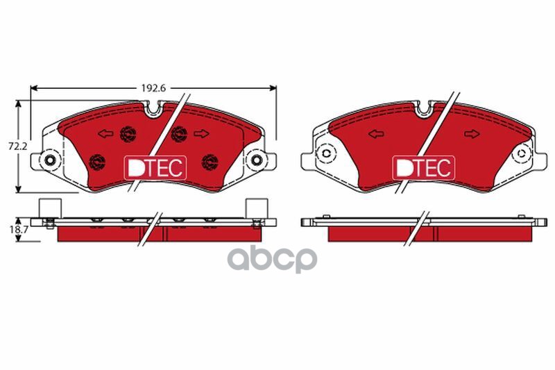 Колодки передние Land Rover DISCOVERY IV, RANGE ROVER III, SPORT GDB1898DTE TRW арт. GDB1898DTE