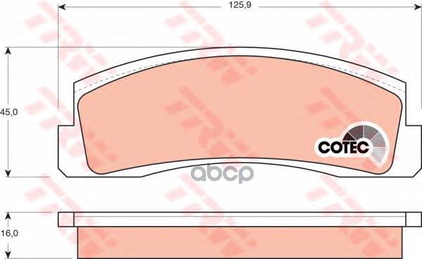 Колодки тормозные дисковые GDB265 заменен на GDB265M TRW арт. GDB265