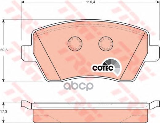 Колодки передние RENAULT DUSTER, LADA VESTA, NISSAN NOTE, MICRA (K12) GDB3332 TRW арт. GDB3332