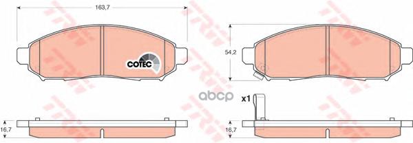 Колодки Тормозные Дисковые Передн Nissan: Navara 05- TRW арт. GDB3404