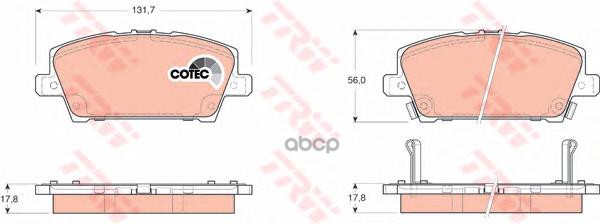 Колодки передние HONDA CIVIC 5D 06- TRW GDB3407 TRW арт. GDB3407
