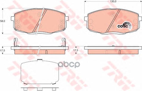 Колодки передние HYUNDAI I30, KIA CEE'D GDB3450 TRW арт. GDB3450