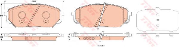 Колодки Тормозные Дисковые Hyundai: Ix55 3.0 V6 Crdi 4Wd/3.8 V6 4Wd 07- TRW арт. GDB3527