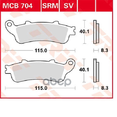 Колодки дисковые MCB704 TRW арт. MCB704