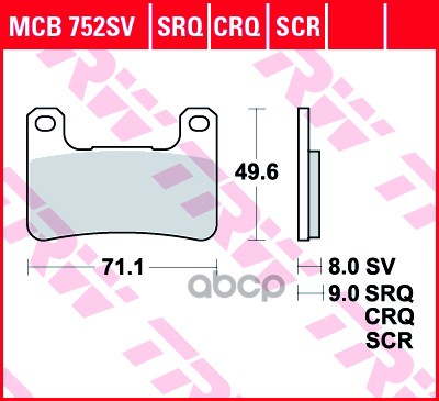 Колодки Тормозные Дисковые Kawasaki / Suzuki TRW арт. MCB752CRQ
