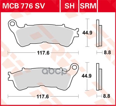 Колодки дисковые MCB776SV TRW арт. MCB776SV