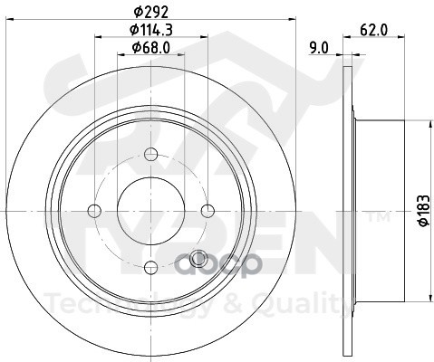 Диск Тормозной Задний TYREN арт. TYR1011821