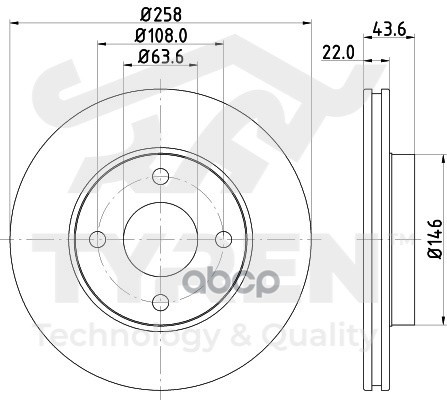 Диск Тормозной Передний TYREN арт. TYR1012621