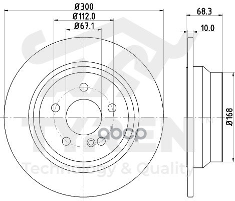 Диск Тормозной | Зад | TYREN арт. TYR1015151