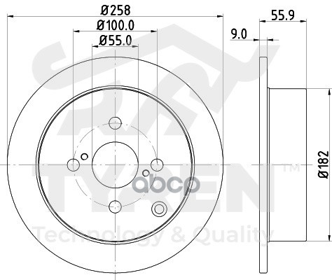 Диск тормозной задний TYREN арт. TYR1019061