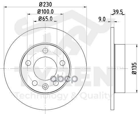 Диск тормозной задний TYREN арт. TYR1019611