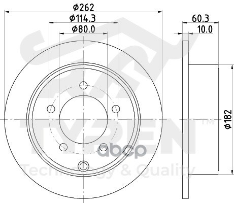 Диск тормозной задний TYREN арт. TYR1021341