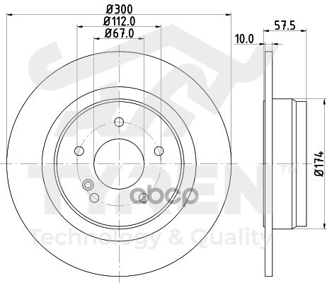 Диск тормозной задний TYREN арт. TYR1021981